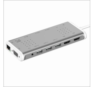 SMK-Link USB-C 100W 14-Port Mini Docking Station with Dual 4K Multi-Stream Triple Video