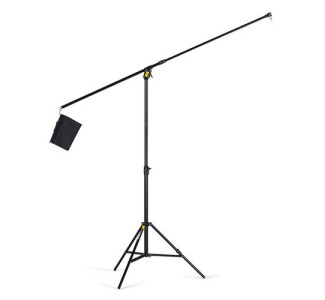 420B | Combi-boom stand Black Aluminium with Sandbag