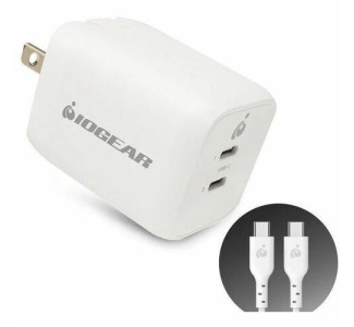 IOGEAR GearPower Dual USB-C 65W GaN Charger